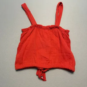 Pact Organic Cotton Gauze Crop Top Maxi Skirt Set Red Women Small XS thumbnail 12