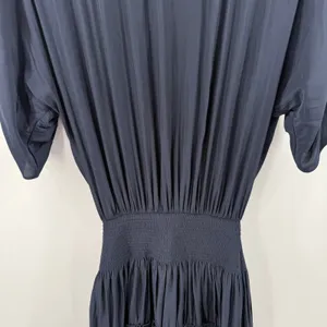 Ramy Brook Tilda Dress Women’s Size XXS Crossover Mini Ruffle Smocked navy blue thumbnail 13