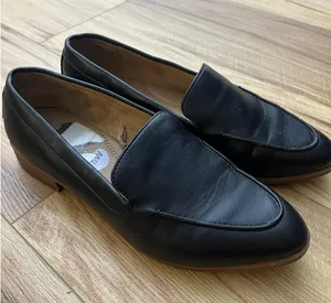 Aerosoles Easton Black Faux Leather Loafers Almond Toe Flats Wm 8.5W thumbnail 1