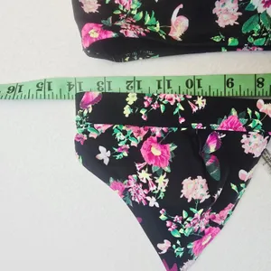 Victoria's Secret 47B Floral Butterfly High Waist Bikini Set Black‎ Pink M / S thumbnail 7