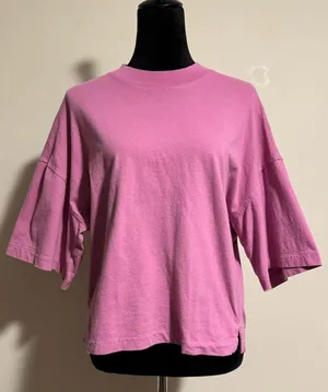 Preloved Uniqlo Pink Oversized Boxy Tee size small thumbnail 1