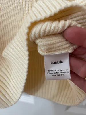 Cream Half-Zip Ribbed Sweater By LASLULU thumbnail 4