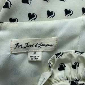 For Love & Lemons Sweetheart‎ Mini Dress Creme Heart Print Size US Medium thumbnail 12