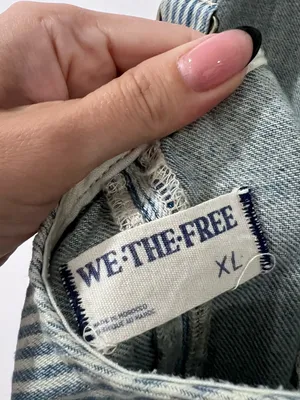 Free People Striped Denim Overalls XL Railroad Utility Workwear Baggy thumbnail 6