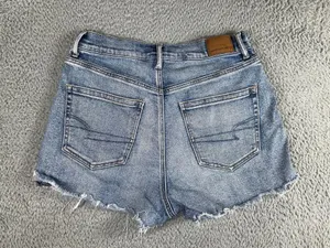 American Eagle Denim Shorts Women 8 Highest Rise 90s Boyfriend Raw Hem Festival thumbnail 2