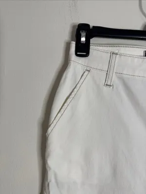 Hollister Ultra High-Rise Dad Pant White Utility Chino Pants Contrast Stitch 27 thumbnail 5