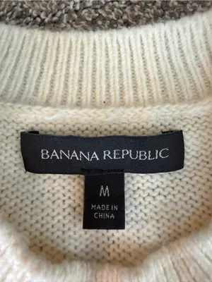 Banana Republic Women’s Cream Cotton Blend Crewneck Sweater Medium thumbnail 3
