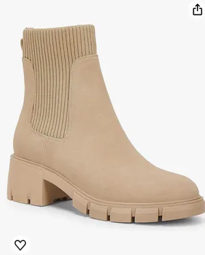 Suede Platform Boots Tan Size 9 thumbnail 2