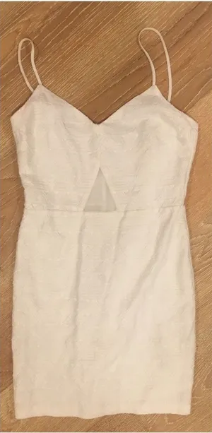 Zara Textured White Bridal Mini Dress M S thumbnail 1
