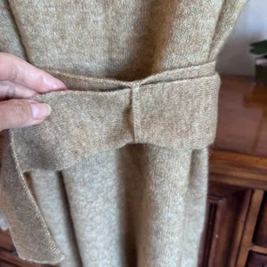 Sézane Enola Dress Light Camel Mohair Wool Belted Mini Dress M NWT thumbnail 5