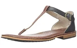 Bogs Memphis Thong Sandals Womens 9 Black Brown Excellent Leather T-Strap Flat‎ thumbnail 1