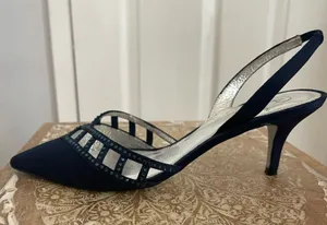 Adrianna Papell Navy Slingbag Heel Pumps  thumbnail 1