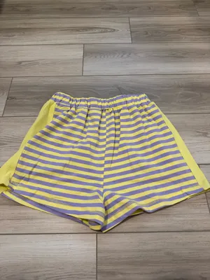 Very J Lavender & Lemon Striped Lounge Shorts thumbnail 5