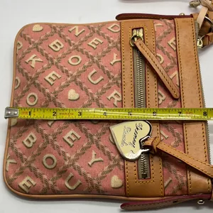 Dooney & Bourke Women's Leather Pink‎ Tan Heart Valentines Crossbody Bag thumbnail 10