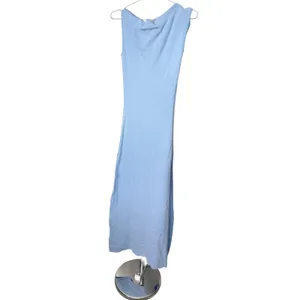 Lioness Original Sin Dress Baby Blue Ribbed One Shoulder Slit Midi Dress Small thumbnail 5