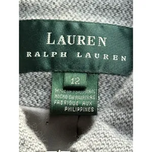 Lauren Ralph Lauren Angora‎ Wool Blazer Women's Size 12 Gray Zip Cropped Jacket thumbnail 2