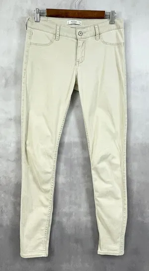 Abercrombie Fitch Women Pants 26 2 Skinny Beige‎ Twill Neutral Capsule Minimal thumbnail 1