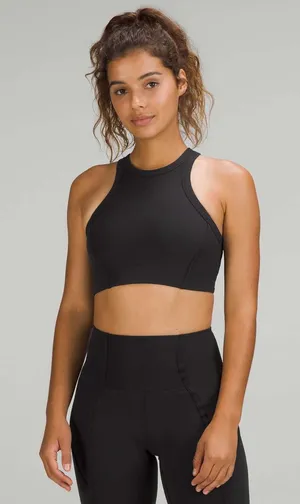 Lululemon Ribbed Nulu High-Neck Yoga Bra | Black thumbnail 1