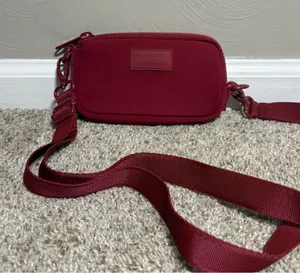 Sephora x Dagne Dover Mara Phone Sling Burgundy Neoprene Crossbody Bag LE thumbnail 1