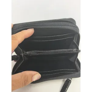Womens Leather Black Wallet with Zipper (NEW) thumbnail 4