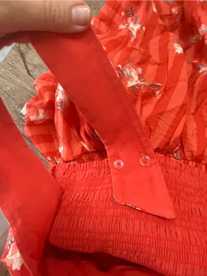 Anthropologie red‎ striped mini dress size medium thumbnail 6