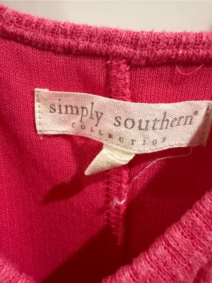 Simply Southern Women’s Pink Sleeveless Knit Jumpsuit with Pockets size Large thumbnail 6