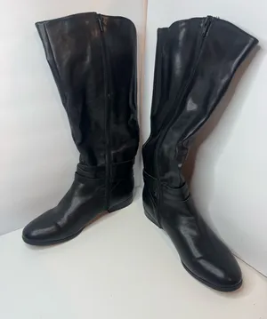 Style & Co Black Vegan Leather Tall Boots Womens Size 9.5_aM thumbnail 1