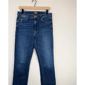 Mother Womens Jeans Blue Denim The Mid Rise Dazzler Teaming Up Straight Size 28 thumbnail 7