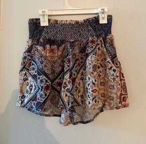 Others Follow Navy and Cream Paisley Boho Shorts thumbnail 1