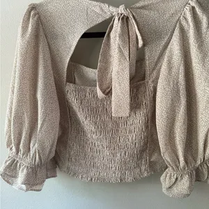 Sienna Sky Smocked Waist Cropped Top Bow Size Medium thumbnail 16