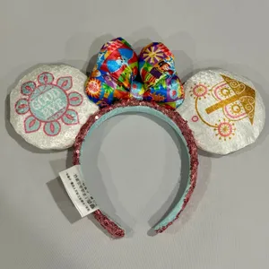 Disney Parks Its A Small World Minnie Mouse Ear Headband Mary Blair Clock Bow thumbnail 4