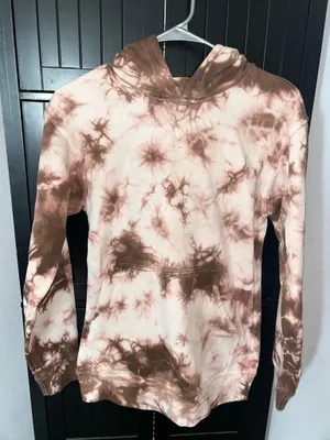 Lululemon All Yours Hoodie Tie-Dye Brown & White Cotton Womens Size 4 NWOTS thumbnail 1