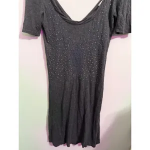 Free People Dark Gray Studded Open‎ Back Knit Mini Dress thumbnail 2