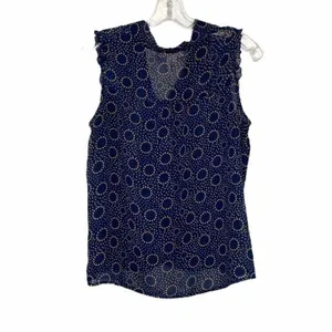 Band of Gypsies Blue Yellow Boho Indie Sleaze Soft Grunge Ruffle Y2K Top M thumbnail 3