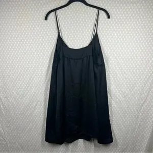 Aritzia Wilfred Black Satin Babydoll Mini Dress‎ thumbnail 7