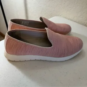 Lands'‎ End Slip On Sneakers Womens 9.5 Pink Comfort Step Knit Walking Shoes thumbnail 5