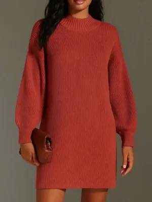 Maeve Anthropologie Midi Sweater Dress Womens Medium Orange Rust Tunic thumbnail 1