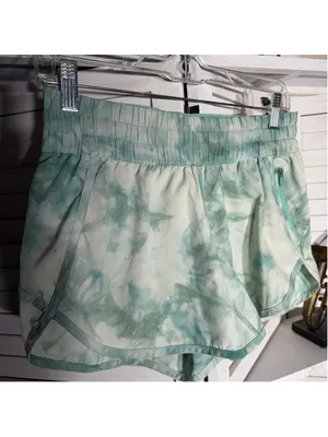 Lululemon track shorts V “4” diamond white washed marsh green athleisure sz 4 thumbnail 11