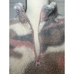 Grayson Threads Teddy Fuzzy Pink‎ Camo 1/4 Zip Sweatshirt Size Small thumbnail 2