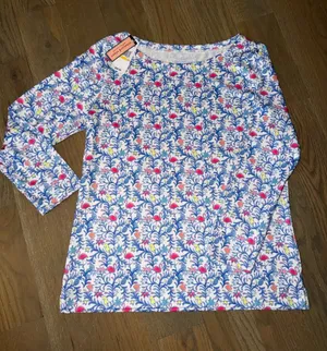 NWT Vineyard Vines Flamingo Sankaty Boatneck 3/4 Sleeve Quick Dry Medium thumbnail 1