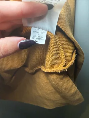 Nike Dri-FIT Open Back Cropped Sweatshirt Women M Brown Gold thumbnail 6