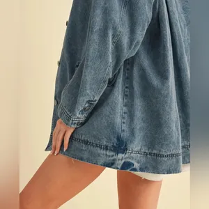 Oversized denim Shacket thumbnail 2