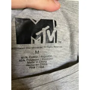 MTV Womens‎ Tee Size Medium Gray Cropped Tie Dye Logo Shirt Top NEW thumbnail 3