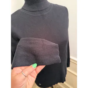 Lauren Ralph Lauren Black Ribbed Turtleneck Sweater Cotton Modal Blend Slim Fit thumbnail 3