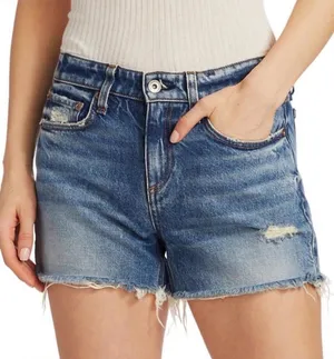 RAG & BONE Dre Low‎ Rise Distressed Denim Shorts thumbnail 1