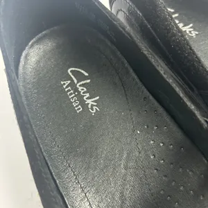 Clarks Artisan Black Leather Double Strap Mary Jane Wedge Pumps 87415 9M thumbnail 11
