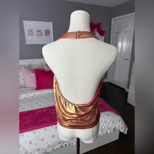 Metallic Halter Top Gold Size L thumbnail 2