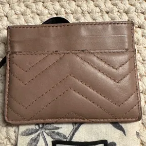 Gucci Taupe Leather Card Holder with GG Logo thumbnail 8
