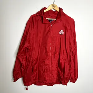 Vintage Ohio State Buckeyes Windbreaker Jacket Red Full Zip Large NCAA OSU thumbnail 4