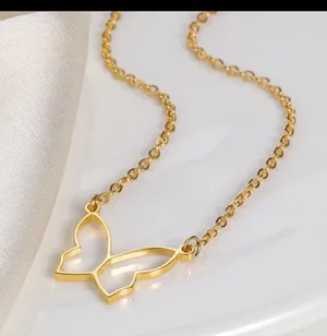 Butterfly Necklace Gold thumbnail 2